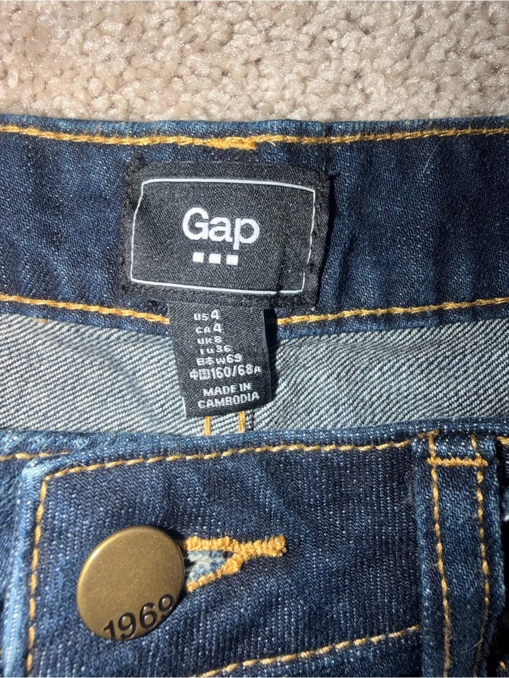 GAP Dark Blue Rolled Hem Denim Shorts